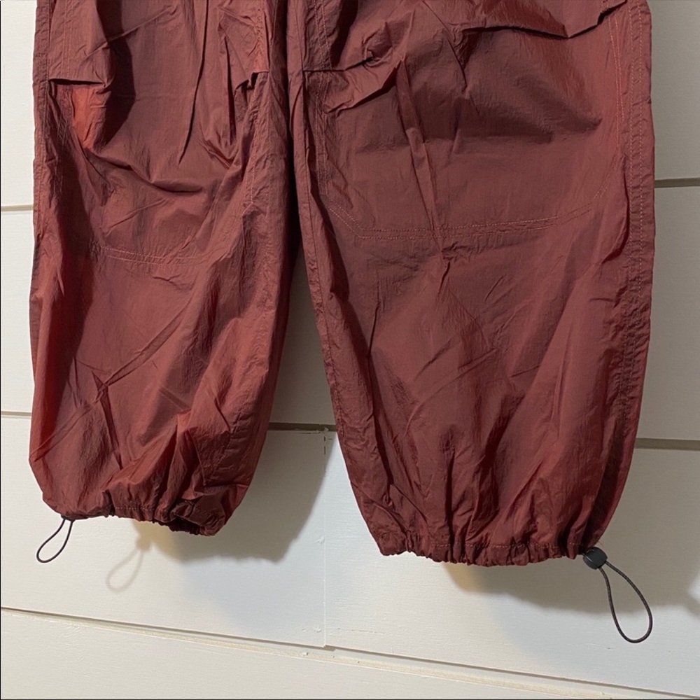 Free People Rust Copper Ripple Sport Jogger Athletic Crop Pants - Picture 5 of 12